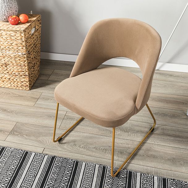 Стул Lars Diag beige/Линк золото - Вид 9
