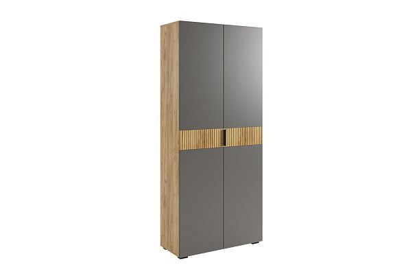 Бери Шкаф двухдверный MPR-024.2564 дуб крафт золотой/графит - Вид 2