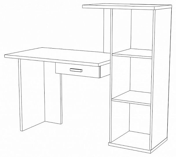 Стол письменный Домино Lite СКЛ-ПРЯМ130+ШК Венге/Карамель - Вид 3