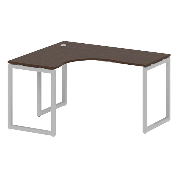 Metal System Quattro Стол криволинейный левый на О-образном м/к 40БО.СА-3 (L) Венге/Серый металл 1400*1200*750 - Вид 1