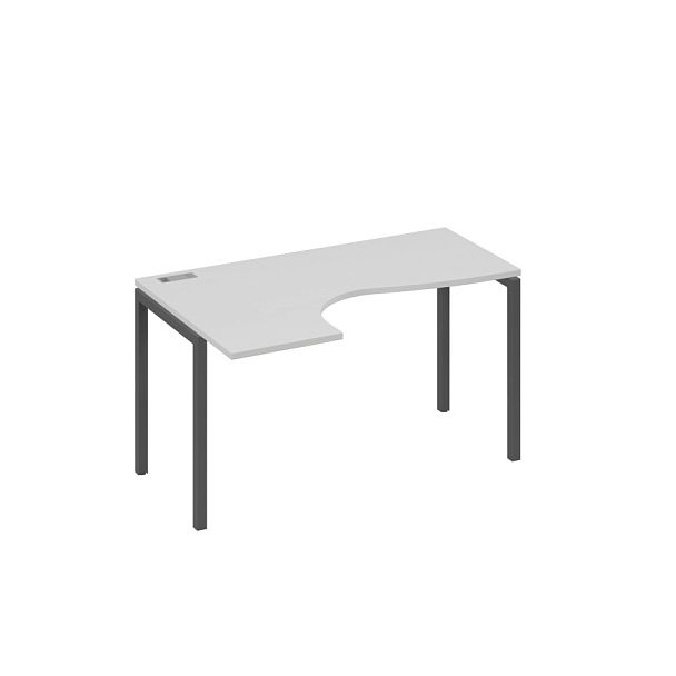 Стол эргономичный левый "Классика" на металлокаркасе DUE A4 А4 Б2 033 БП серый / металлокаркас антрацит - Вид 1