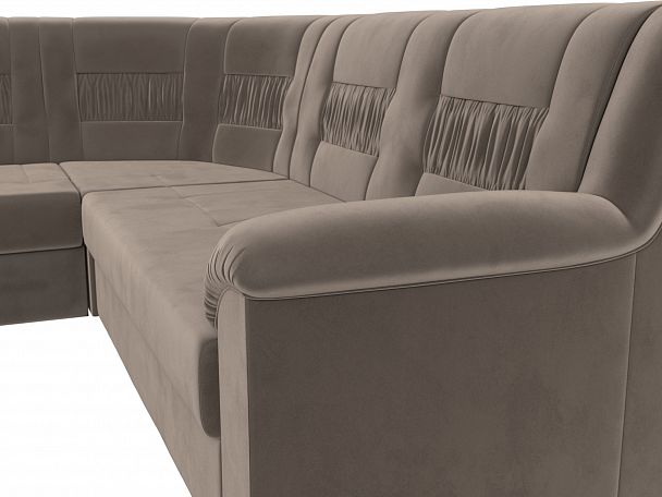 Угловой диван Карелия левый угол (полностью велюр коричневый) - Вид 4