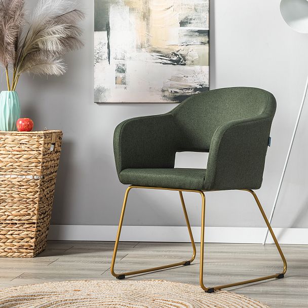 Кресло Oscar тёмно-зеленый/Линк золото - Вид 8