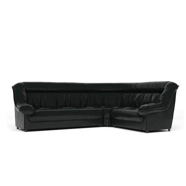 Диван угловой 3У2 Эдельвейс Ed/3y2 экокожа черная CN1114 - Вид 1