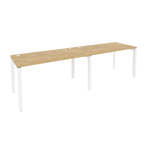 Onix Рабочая станция на П-образном м/к O.MP-RS-2.3.7 Тиквуд светлый/Белый металл 2760*720*750 - Вид 1