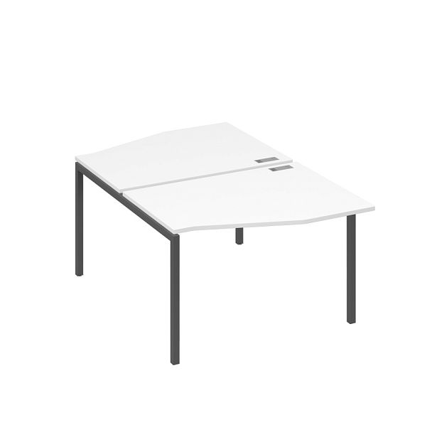 Рабочая станция металлокаркас DUE столы Техно (2х120) A4 А4 Б2 189 БП белый премиум / металлокаркас антрацит - Вид 1
