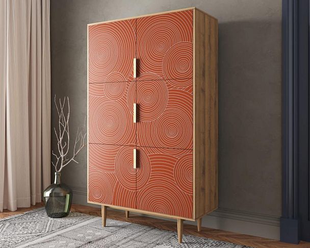 Большой комод с шестью дверками Line R20/red - Вид 6