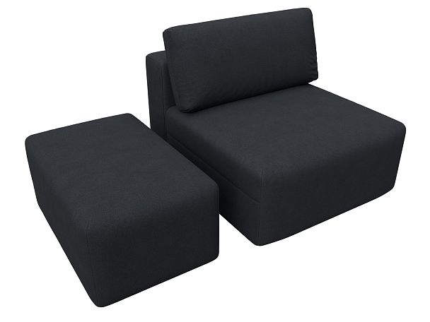 Модули диван и пуф Лига-060 НПБ Искусственная замша серый - Вид 6