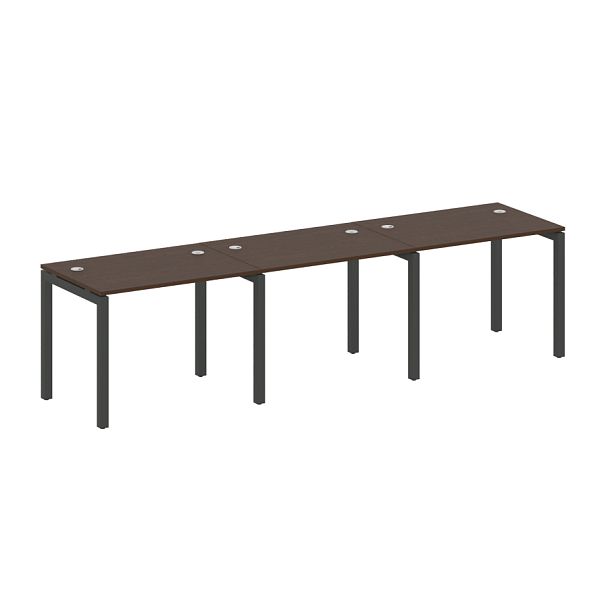 Metal System Quattro Р. ст. на 3 раб. места на П-образном м/к 50БП.СМ-3.1 Венге/Антрацит металл 3000*720*750 - Вид 1