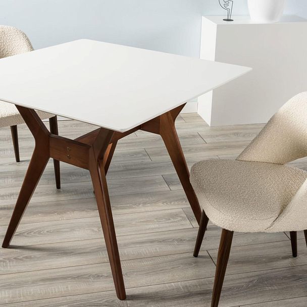 Стол Нарвик 960*960 Белый Темный орех - Вид 8