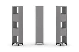 Стайл Проджект Набор стеллажа одностороннего, 5 ярусов SN.NS-511 Серый Пепел/Металл Черный 387*400*1 - Фото предпросмотра