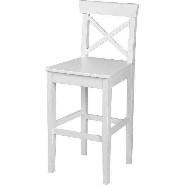 Комплект деревянных полубарных стульев с жестким сиденьем Бергольф Белый, 3 шт. - Вид 1