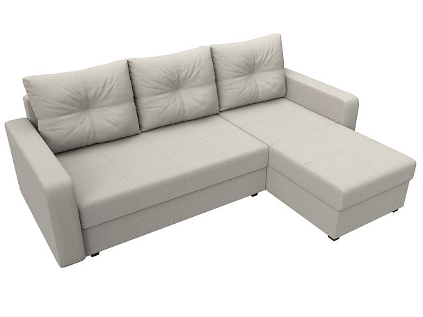 Диван угловой Ливерпуль Лайт правый угол Рогожка бежевый - Вид 5