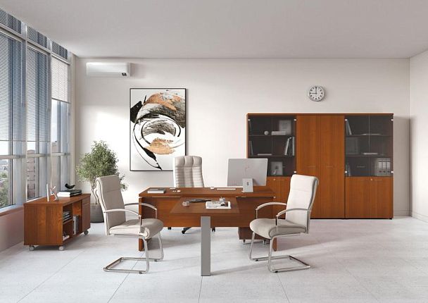 Шкаф для документов средний узкий закрытый Патриот ПТ 765 миланский орех - Вид 2