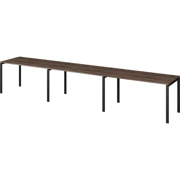 Бенч линейный на 3 рабочих места АМБЛ-002-3 дуб апрель/Антрацит 3600x730x760 Арго-М - Вид 1