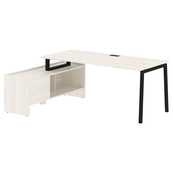 Стол с тумбой ELCT 19814 Ясень Траун/Черный 1960х1400х750 EDIS - Вид 1