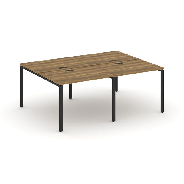 Concept Рабочая станция на 4 места CN.DRS-005 Сандал Янтарный/Металл Черный 1960*1480*750 - Вид 1