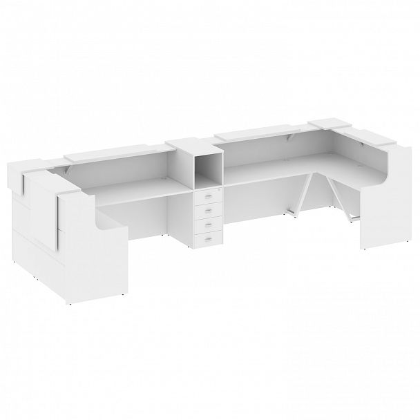 Ресепшн П-образный "Onix" O.R-K-37 белый бриллиант - Вид 1