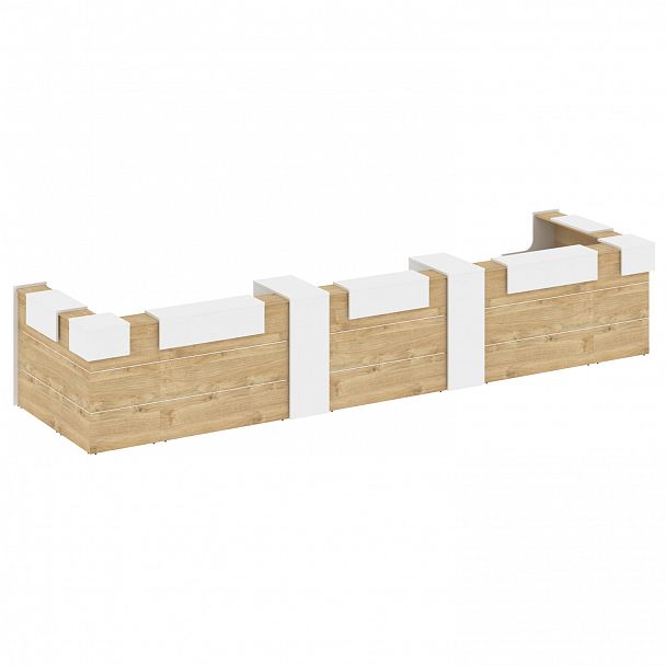 Ресепшн П-образный "Onix" O.R-K-38 тиквуд светлый/белый - Вид 2