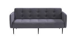 Monaco диван-кровать прямой с подлокотниками, трехместный, бархат серый 27 - Фото предпросмотра