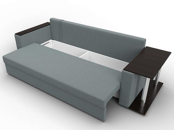 Диван прямой Атланта Лайт со столом справа Рогожка серый - Вид 7