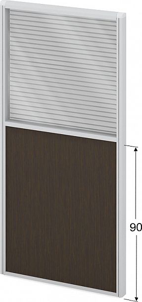 Модуль комбинированный "Мобильные офисные перегородки «Логика»" ПК-ЛГ-МДК167х80/90Ж/Д-В1-304 серый - Вид 1