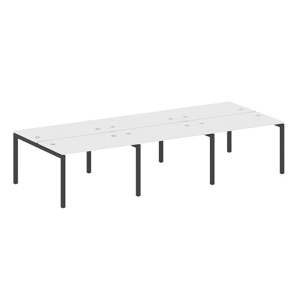 Metal System Quattro Р. ст. на 6 раб. места на П-образном м/к 50БП.СМ-6.2 Белый/Антрацит металл 3600*1475*750 - Вид 1