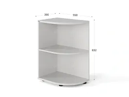 UNITY РШ-14Г БЕЛЫЙ Стеллаж открытый Угловой 380х550х832 - Фото предпросмотра