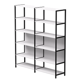 Набор стеллажных систем №6 Everprof EVO 1635x385x1840 Белый/Черный - Фото предпросмотра