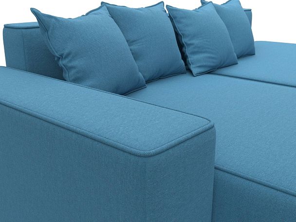 Диван угловой Лига-079 угол левый Рогожка голубой - Вид 4