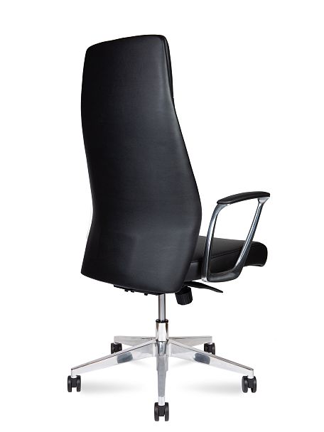 Кресло офисное / Nancy black / алюминиевая  база / черная экокожа - Вид 5