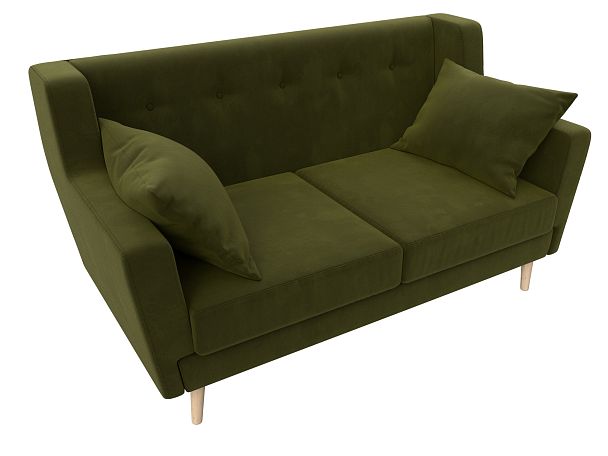 Прямой диван Брайтон 2 (полностью микровельвет зеленый) - Вид 5
