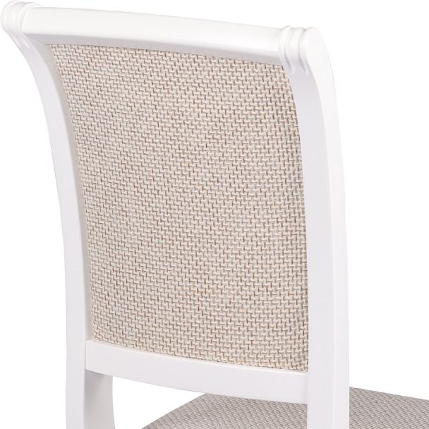 Комплект деревянных стульев с мягким сиденьем Арктос Белый/Кремовая рогожка, 4 шт. - Вид 9