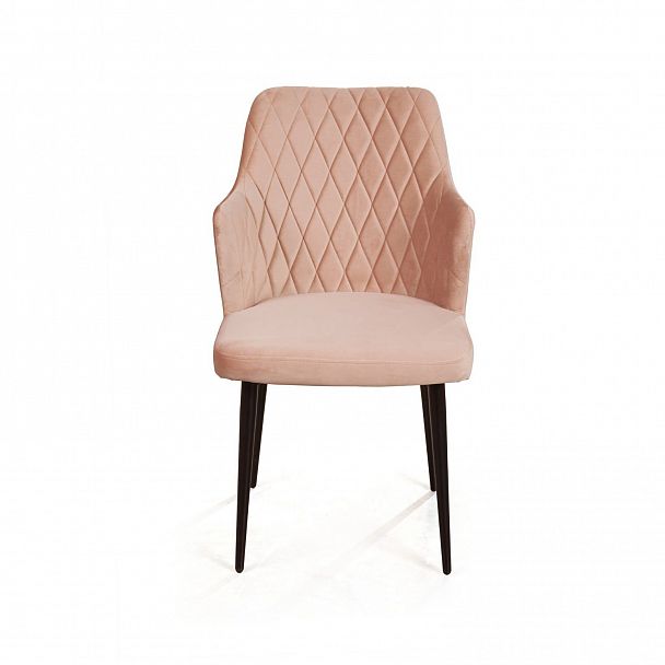 Стул с подлокотниками Hunt ромб, бархат бежевый 5 / чёрный конус - Вид 2