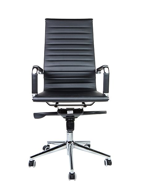 Кресло Техно / хром / черная экокожа - Вид 2