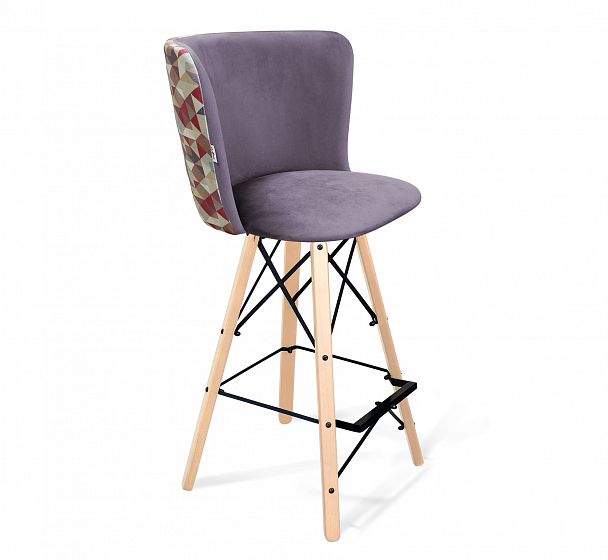 Стул барный Sheffilton SHT-ST36-4/S80 сумеречная орхидея/прозрачный лак/черный - Вид 1