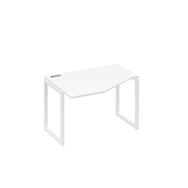 Стол эргономичный левый "Техно" на металлокаркасе QUATTRO A4 А4 Б4 051 БП белый премиум / металлокаркас белый - Вид 1