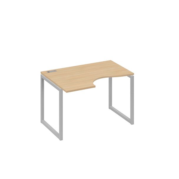 Стол эргономичный левый "Классика" на металлокаркасе QUATTRO A4 А4 Б4 041 БП натуральный дуб / металлокаркас серый - Вид 1