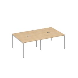 Стол 240x144 для переговоров на каркасе DUE металл A4 А4 Б2 134-2 БП натуральный дуб / металлокаркас серый - Фото предпросмотра