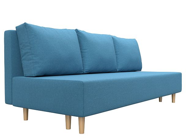 Диван прямой Лига-033 Рогожка голубой - Вид 3