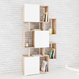 Стеллаж Ромео-9 (1006*2000*315) дуб сонома/белый - Фото предпросмотра