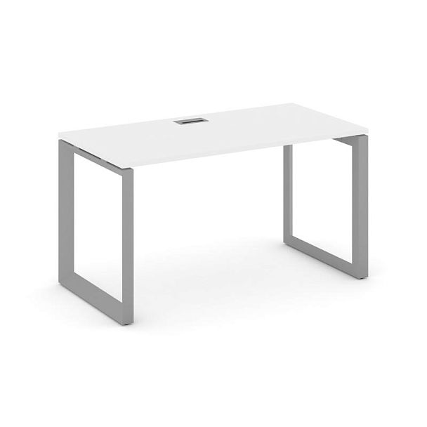 Style Project Next Стол письменный SN-59O.SP-011 Белый/Металл Серый/Серебро Заглушка 980*700*750 - Вид 1
