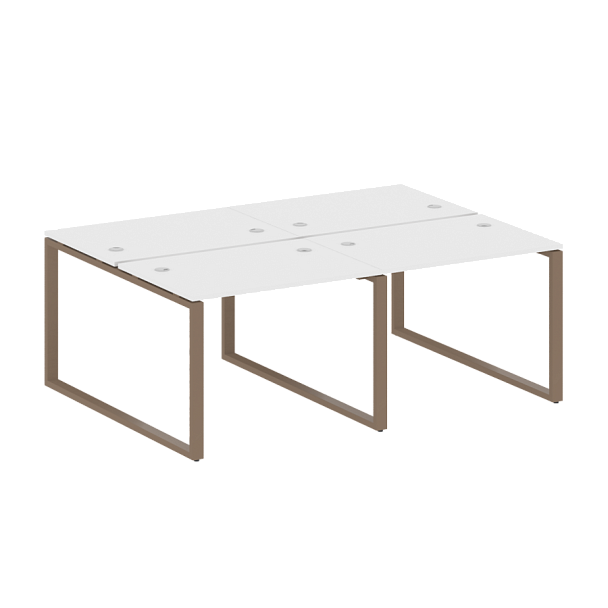 Metal System Р. ст. на 4 раб. места на О-образном м/к БО.СМ-4.1 Белый/Мокко металл 2000*1475*750 - Вид 1