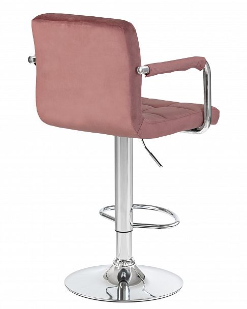 Стул барный DOBRIN KRUGER ARM (пудрово-розовый велюр (MJ9-32)) - Вид 4