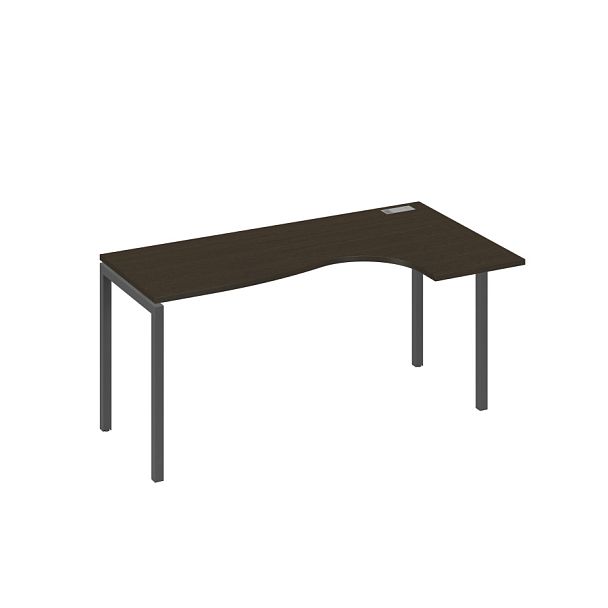 Стол эргономичный правый "Классика" на металлокаркасе DUE A4 А4 Б2 036 БП венге / металлокаркас антрацит - Вид 1