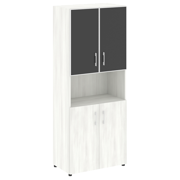 Yalta Шкаф LT.ST-1.4 R black Снежная патина/Стекло black 800*450*1987 - Вид 1