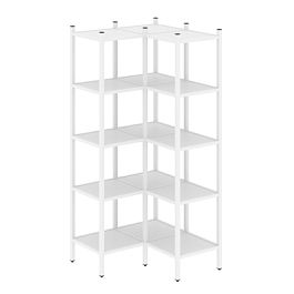 Loft Угловой внутренний стеллаж наборный VR.L-32 Белый бриллиант/Белый металл 862*862*1869 - Фото предпросмотра