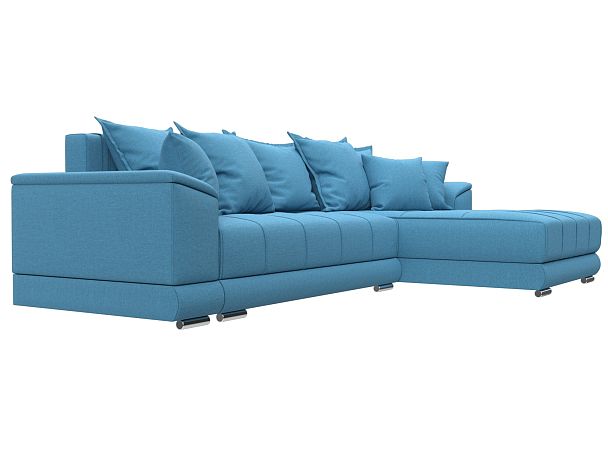 Диван угловой НордСтар правый угол Рогожка голубой - Вид 3