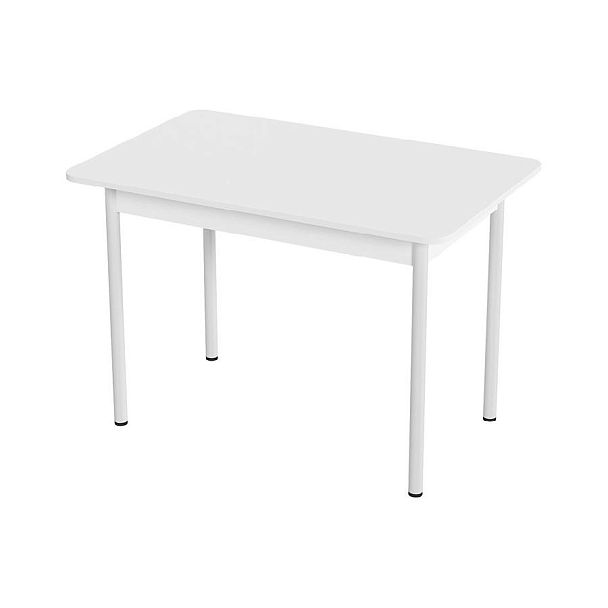 Стол Лион 1 ЛДСП (Подстолье прямое белое) НЕ ВЫБИРАТЬ Белый матовый - Вид 1