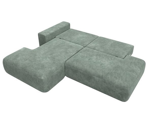 Диван угловой Лига-036 НПБ Модерн левый угол Велюр зеленый - Вид 9